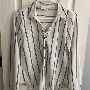 Black & white striped blouse